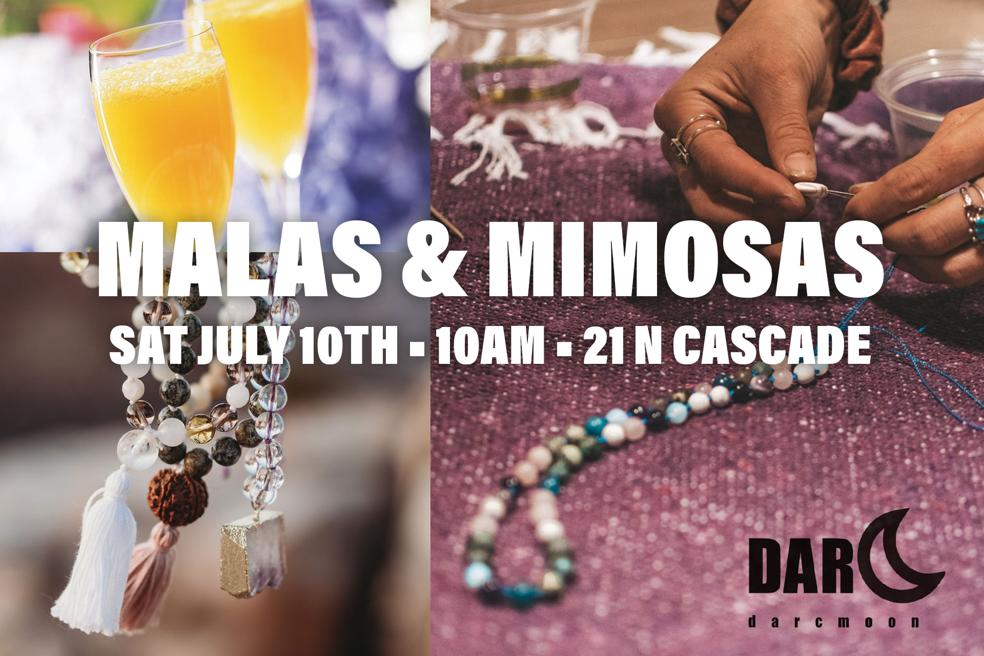 malas and mimosas workshop